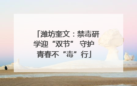 潍坊奎文：禁毒研学迎“双节” 守护青春不“毒”行